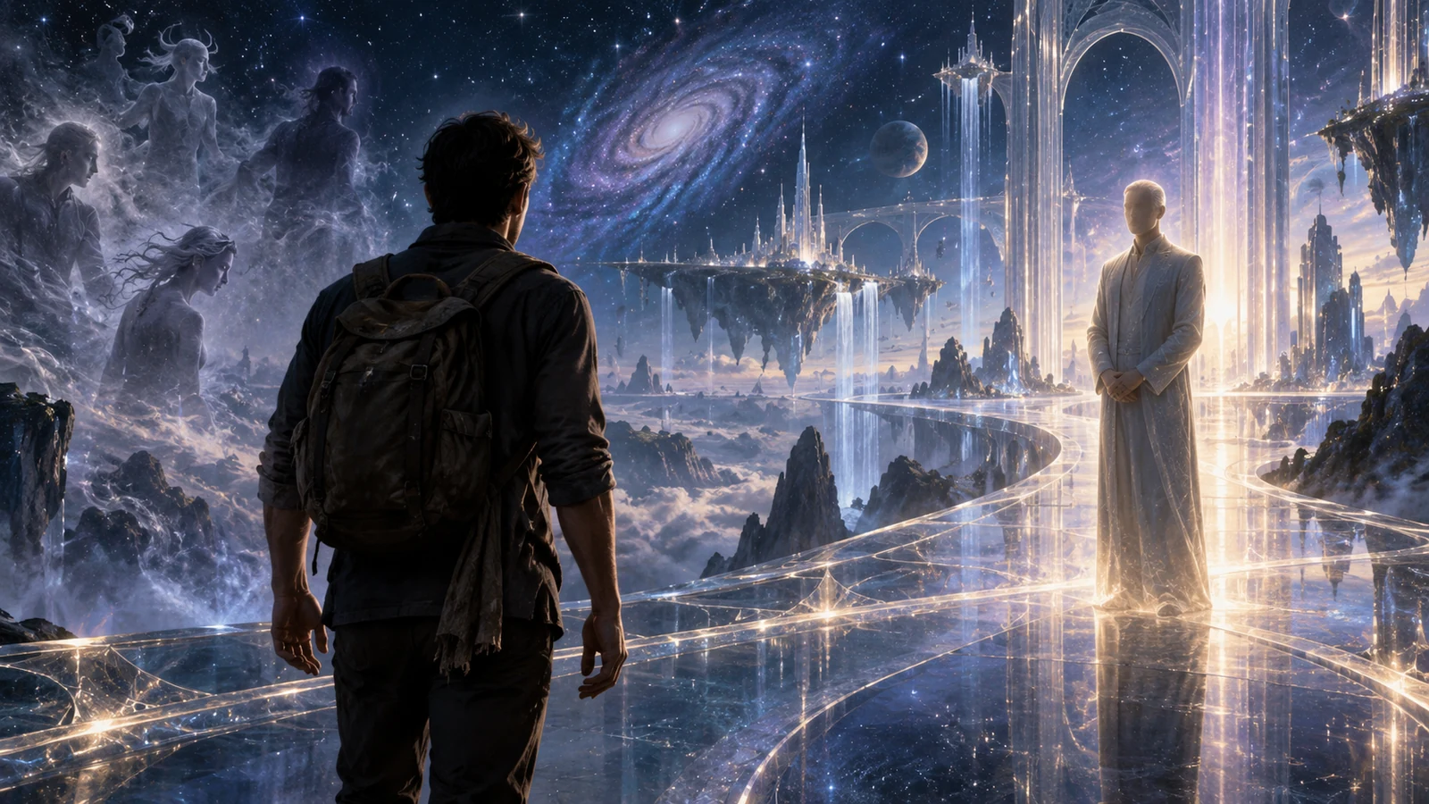 Meeting a guide while distinguishing an independent presence from a thought-form