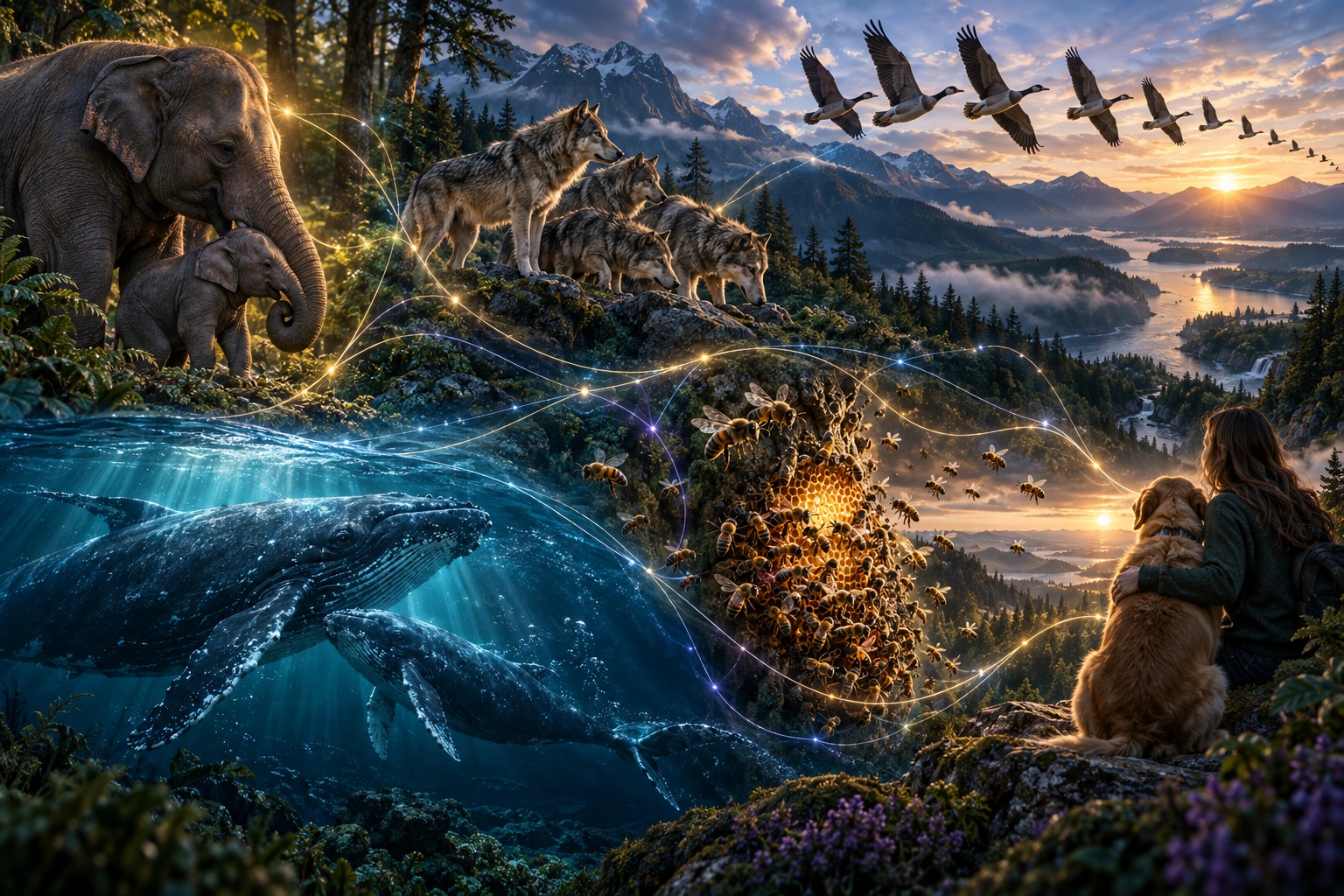 An artistic visualization of animal consciousness and experience